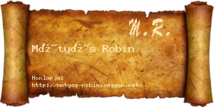 Mátyás Robin névjegykártya